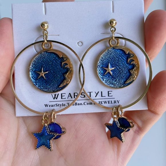 Moon Star Planet Earrings - Picture 3 of 5